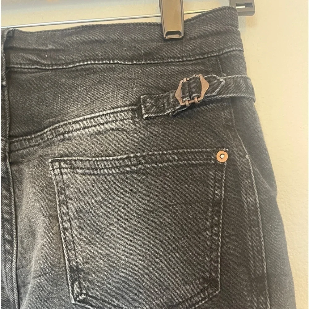 Anthropologie Pilcro Jeans High Rise Boyfriend Buckle Cinch Black Gray